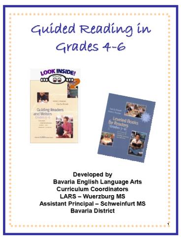 Guided Reading in Grades 46