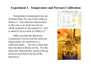 Experiment 1. Temperature and Pressure Calibration