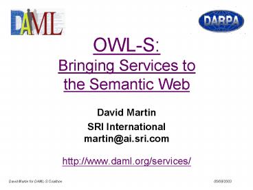 OWL-S: Bringing Services to the Semantic Web