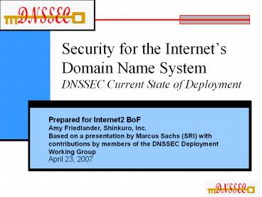 Security for the Internet