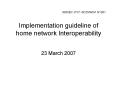 Implementation guideline of home network Interoperability PowerPoint PPT Presentation
