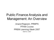 Public Finance Analysis and Management: An Overview