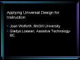 Applying Universal Design for Instruction PowerPoint PPT Presentation