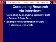 Conducting Research via Interviews