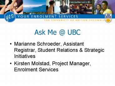Ask Me UBC