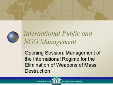 International Public and NGO Management