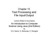 Chapter 15 Text Processing and File InputOutput
