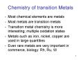 Chemistry of transition Metals PowerPoint PPT Presentation