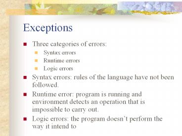 Exceptions