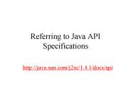 Referring to Java API Specifications