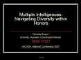 Multiple Intelligences: Navigating Diversity within Honors PowerPoint PPT Presentation
