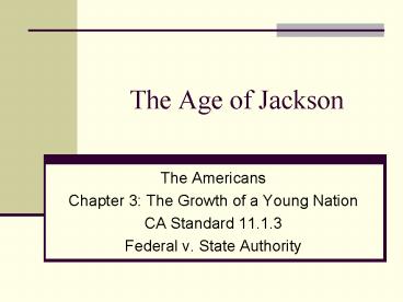 The Age of Jackson