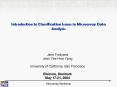 Introduction to Classification Issues in Microarray Data Analysis PowerPoint PPT Presentation