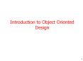 Introduction to Object Oriented Design PowerPoint PPT Presentation