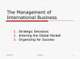 The Management of International Business PowerPoint PPT Presentation