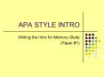APA STYLE INTRO PowerPoint PPT Presentation