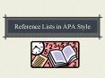 Reference Lists in APA Style PowerPoint PPT Presentation