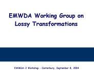 EMWDA Working Group on