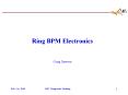 Ring BPM Electronics Craig Dawson PowerPoint PPT Presentation