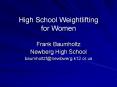High School Weightlifting for Women PowerPoint PPT Presentation