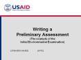 Writing a Preliminary Assessment The example of the Initial Environmental Examination PowerPoint PPT Presentation