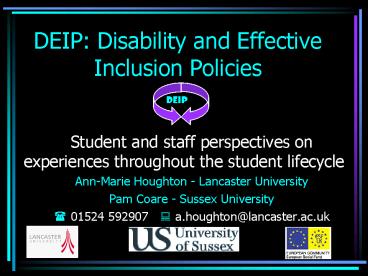 DEIP: Disability and Effective Inclusion Policies