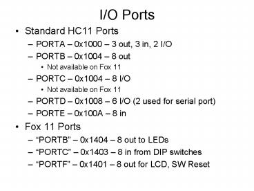 IO Ports