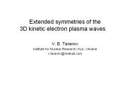 Extended symmetries of the 3D kinetic electron plasma waves 