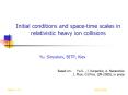Initial conditions and space-time scales in relativistic heavy ion collisions PowerPoint PPT Presentation