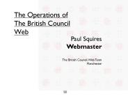 The Operations of The British Council Web