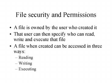 PPT – File security and Permissions PowerPoint presentation | free to ...