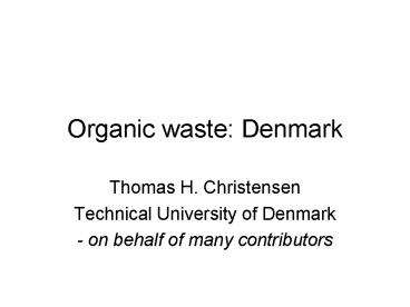 Organic waste: Denmark