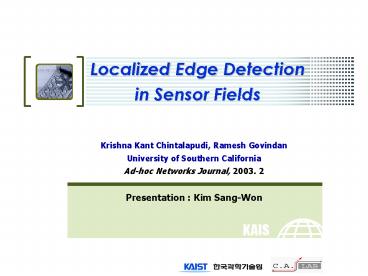 Localized Edge Detection in Sensor Fields