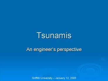 Tsunamis