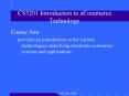 CS5201 Introduction to eCommerce Technology PowerPoint PPT Presentation