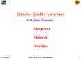 Detector Quality Assurance M' R' Dutta Majumdar Manpower Material Machine PowerPoint PPT Presentation