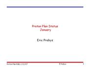 Proton Plan Status January