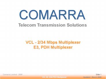 E3, 2/34Mbps PDH Multiplexer