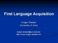 First Language Acquisition PowerPoint PPT Presentation