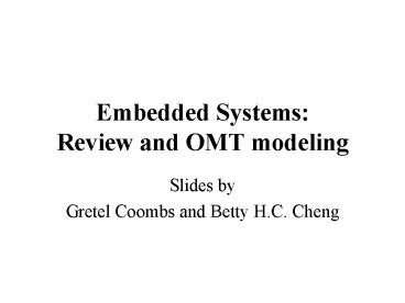 Embedded Systems: Review and OMT modeling
