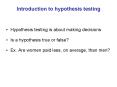 Introduction to hypothesis testing PowerPoint PPT Presentation