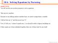 106: Solving Equations by Factoring PowerPoint PPT Presentation