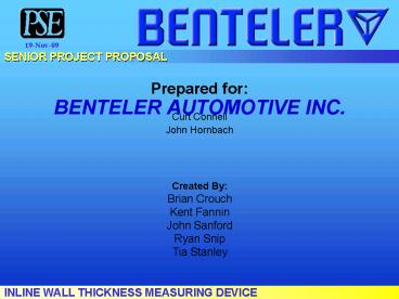 BENTELER AUTOMOTIVE INC'