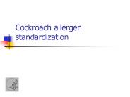 Cockroach allergen standardization