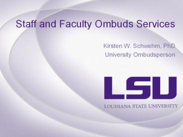 Staff and Faculty Ombuds Services