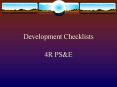 Development Checklists PowerPoint PPT Presentation