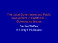 The Local Government and Public Involvement in Health Bill Governance Issues PowerPoint PPT Presentation