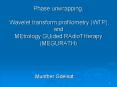 Phase unwrapping,  Wavelet transform profilometry (WTP), and MEtrology GUided RAdioTHerapy (MEGURATH) PowerPoint PPT Presentation