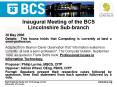 Inaugural Meeting of the BCS Lincolnshire Subbranch PowerPoint PPT Presentation