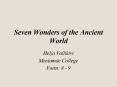 Seven Wonders of the Ancient World PowerPoint PPT Presentation